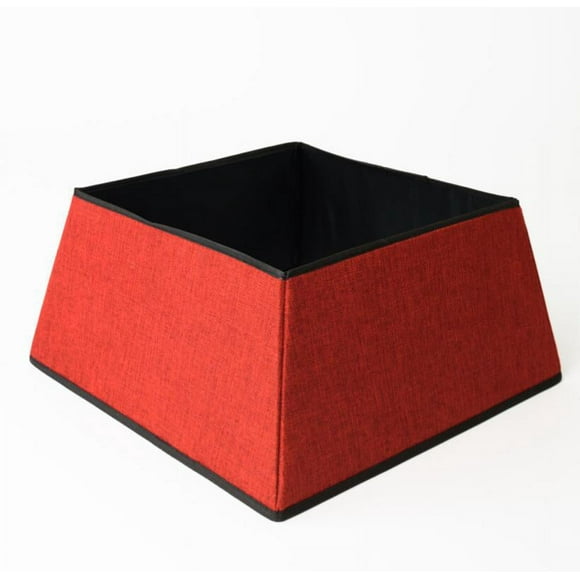 Northlight 19" Red with Black Trim Square Christmas Tree Collar