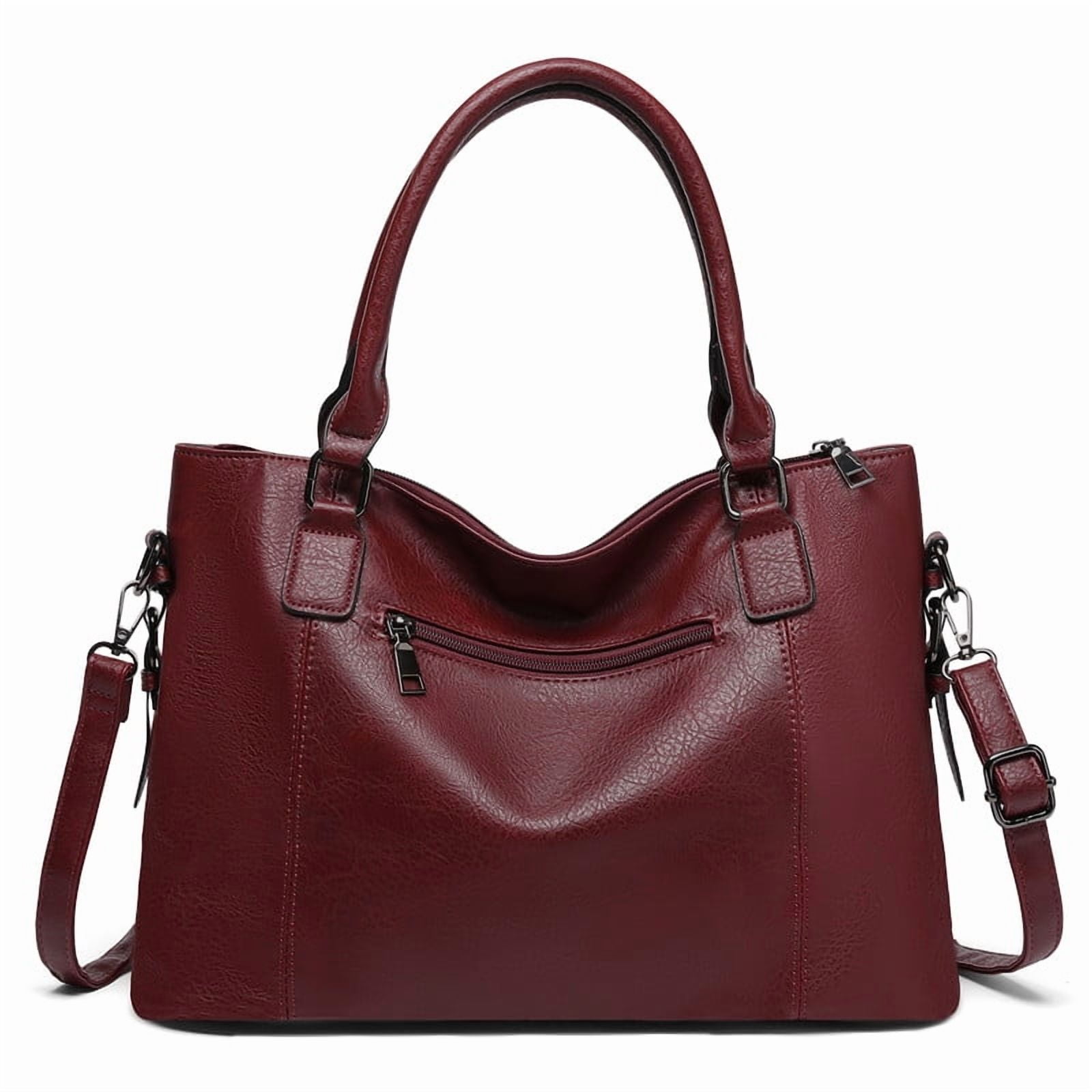 GAEKEAO Satchel Handbag for Women with Shoulder Strap Medium Top Handle Purse Crossbody Bag Soft Leather Work Tote