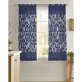 thumbnail image 4 of Japanese Sheer Curtains 54 Inch Length 2 Panels Set for Living Room/Bedroom, Navy Blue Country Flowers Leaves Aesthetic Kitchen Curtains Grommet Semi-Sheer Curtains Drapes Window Treatments 42"x54"x2, 4 of 7