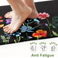 thumbnail image 3 of Kitchen Rugs Floral Anti-Fatigue Kitchen Mats for Floor Flowers Waterproof Non-Slip Kitchen Rugs and Mats, Cushioned Standing Floor Mats for Home/Office, 18''''x30''''+18''''x48'''', Black, 3 of 6