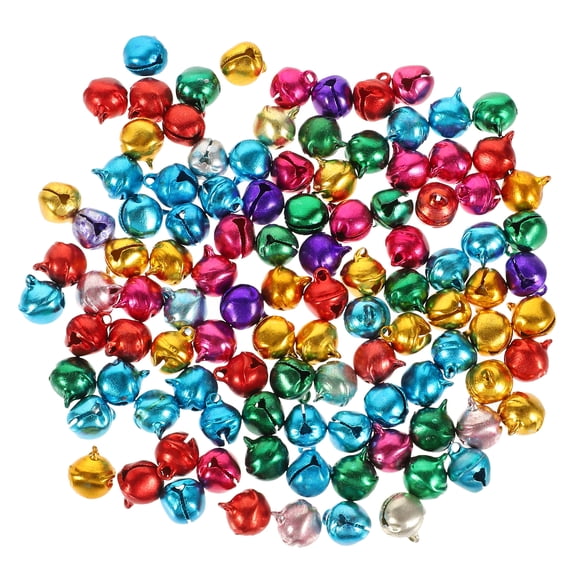 QIFULL 200Pcs Decorative Metal Bells in Assorted Colors for DIY Holiday and Festival Bell Hanging Charms