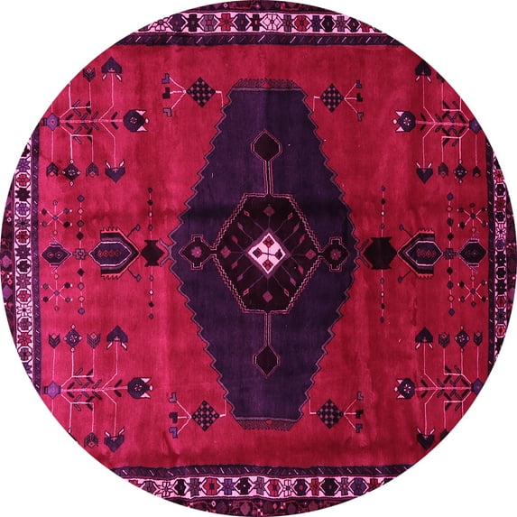 Ahgly Company Indoor Round Persian Pink Traditional Area Rugs, 6' Round