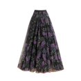 thumbnail image 1 of Aayomet Plus Size Skirts for Women Elastic High Waist Pattern Three Layer Mesh Large Swing Skirt (D, L), 1 of 5