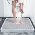thumbnail image 2 of SANMADROLA Square Shower Mat 21 x 21 inch for Shower Stall Floors Bathtub Mat Non Slip Firm Grip Bathroom Mat with Over 160 Strong Suction Cups Clear Gray, 2 of 7