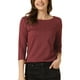 thumbnail image 1 of INSPIRE CHIC Blusa de Cuello Barco de Cuadros para Mujer con Manga 3/4 XS Rojo Cuadros, 1 of 6