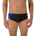 thumbnail image 1 of Men's Speedo 8051651 Revolve Splice Powerflex Eco 3 Inch Swim Brief (Black/Blue 34 Waist), 1 of 1