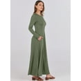 thumbnail image 5 of Luniro Women Fall Maxi Dresses Long Sleeve A-Line Flowy Fit & Flare 2025 Buttons Dress with Pockets, 5 of 9