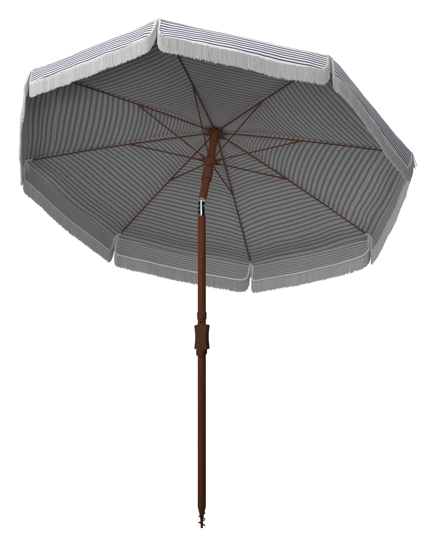 SAFAVIEH Copen 6.5' Beach Patio Umbrella, White/Navy