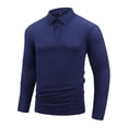 thumbnail image 2 of yillto Men Shirts Collared Casual Business Long Sleeve Button down Slim Fitting Pullover Shirt Tops, 2 of 8