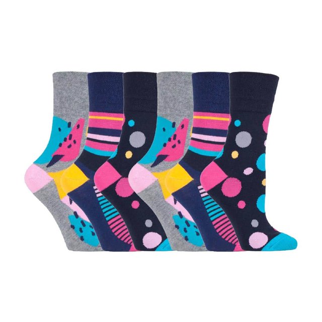 Gentle Grip - 6 Paires Chaussettes pour Femmes Gentle Grip Mi-Mollet Non Élastiques