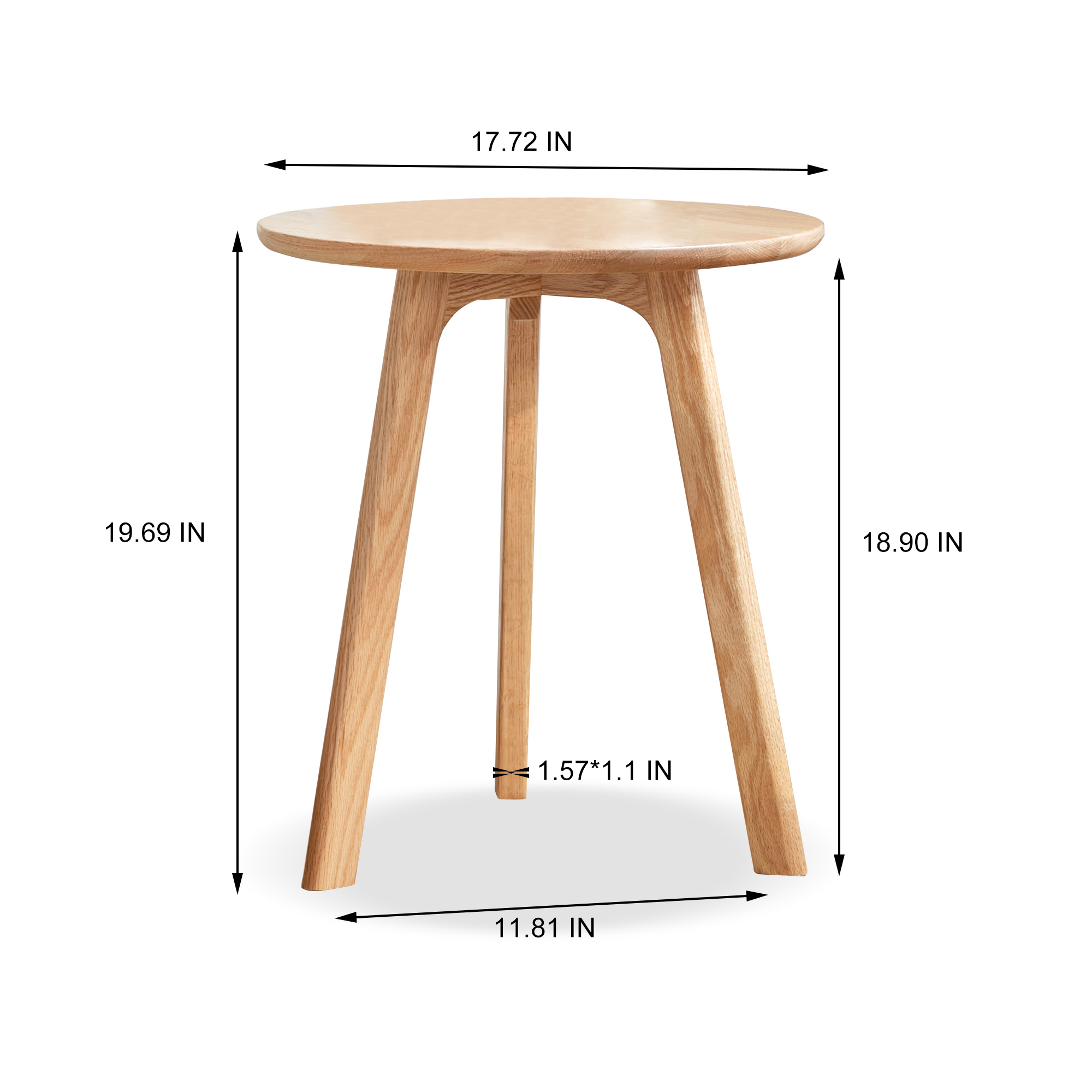 Leumius Round End Table,Small Side Table Coffee Table Bedside Table Night Stand for Living Room Bedroom & Balcony,Natural