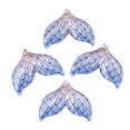 thumbnail image 2 of 20 pc Transparent UV Printed Acrylic Pendants with Spray Paint Bottom Fishtail Dodger Blue 24.5x29.5x4mm Hole: 1.4mm, 2 of 2