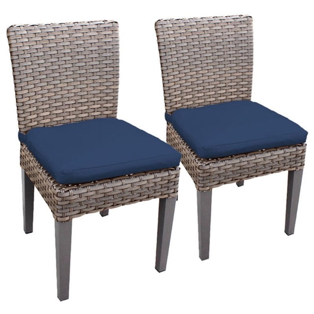 TK Classics Oasis Chaise de Salle à Manger de Patio en Bleu Marine (Ensemble de 2)