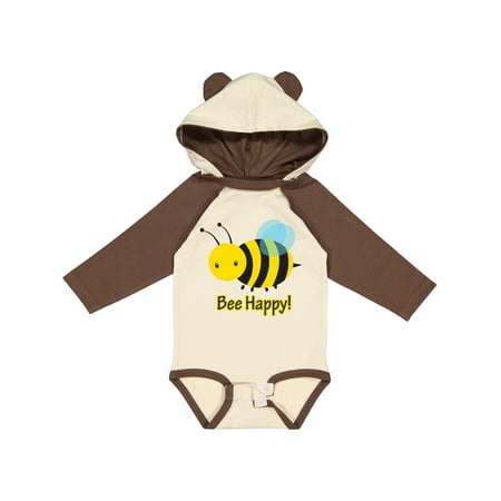 

Inktastic Bee Happy! Gift Baby Boy or Baby Girl Long Sleeve Bodysuit
