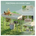 thumbnail image 4 of Folding Ice Cooler Table, 3.4ft Outdoor Drink Cooler Table with Drain & Shelf for Parties, Picnics, Camping, Tan, 4 of 9