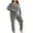 Gray, variant on Plus Size Pajama Sets for Women Fleece Pjs Sets Warm Fuzzy Long Sleeve Tops Plush Pants Loungewear