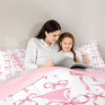 thumbnail image 4 of Manfei Coquette Bow Full Size Comforter Sets,Personalized Alphabet V Bedding Comforter Set,Pink Reversible,3 Pieces,1 Comforter and 2 Pillowcases, 4 of 7