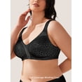 thumbnail image 3 of Wingslove Women's Plus Size Full Coverage Minimizer Bra Wirefree Non Padded for Everyday Comfort, Black 48H, 3 of 5