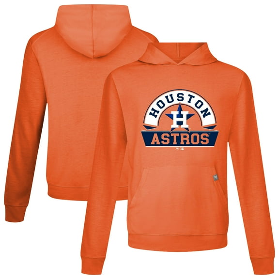 Men's Levelwear Orange Houston Astros Relay Banner Arch Pullover Hoodie