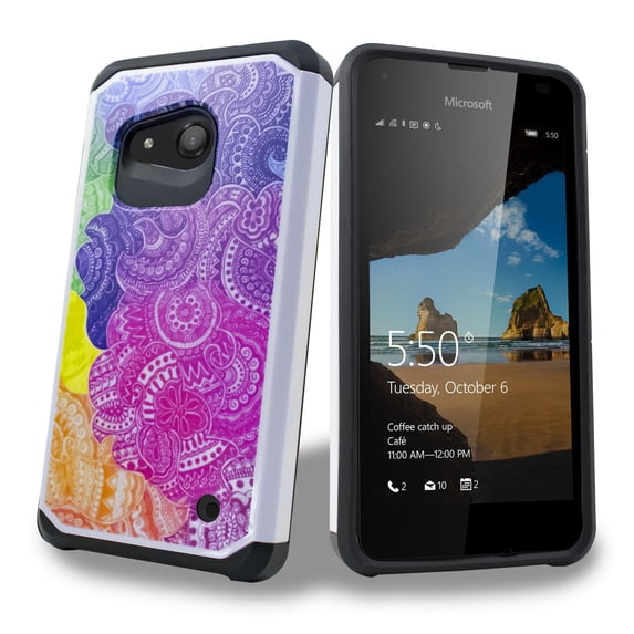for 4.7" Microsoft Lumia 550 Phone Case Slim Hybrid Dual Layer Hard Back Scratch Shield Shock Bumper Cover Cotton Candy