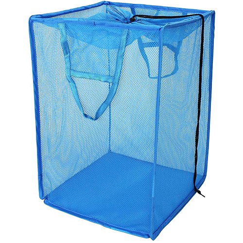 Mainstays Square Mesh PopUp Hamper, Aqua, Set Of 2