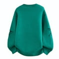 thumbnail image 3 of Men's Crew Neck Sweater Casual Jacquard Knit Pullover Tops Gradient Long Sleeve Sweaters Green M, 3 of 3