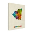 thumbnail image 3 of Trademark Fine Art "Nicaragua Watercolor Map" Canvas Art by Michael Tompsett, 3 of 5