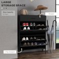 thumbnail image 4 of HOMCOM Armoire de Rangement pour Chaussures Organisateur de Chaussures Moderne avec Portes Rabattables, 4 of 10