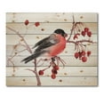 thumbnail image 3 of Designart 'Bullfinch Bird Sitting On A Branch' Traditional Print on Natural Pine Wood, 3 of 5