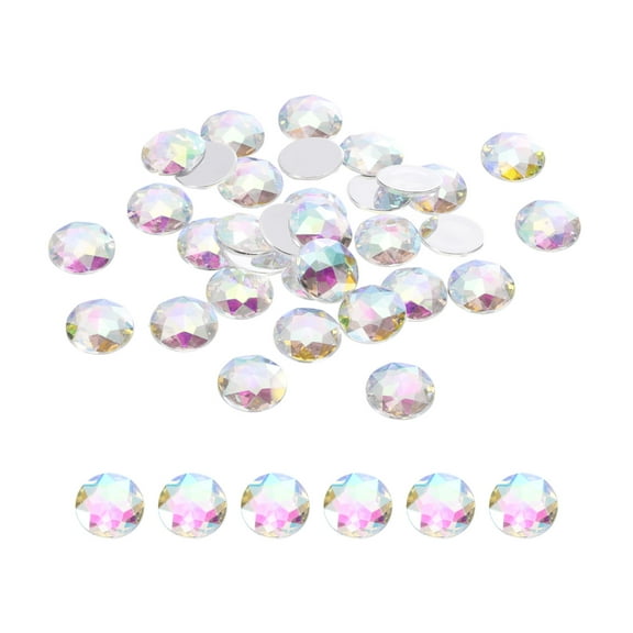 Flat Back Round Acrylic Rhinestones,10mm Starry Sky Flatback Crystal Rhinestones for Crafts Clothes Shoes DIY 100Pcs
