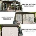 thumbnail image 6 of Mondawe 10' x 12' Gazebo for Patio, Wall-Mounted Gazebo Pergola with Privacy Curtains and Nettings,Large Hard Top Lean to Pergola,Metal Awnings Gazebos for Deck, Porch, Backyard, 6 of 13