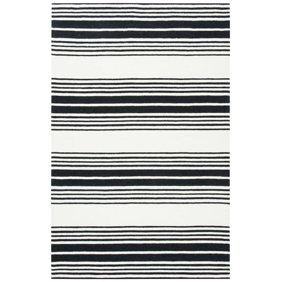 SAFAVIEH Metro Cletus Striped Area Rug, Ivory/Black, 6' x 9'