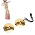 thumbnail image 1 of Brass Finger Cymbal, Sturdy Durable Comfortable To Wear Finger Symbols Instrument With Elastic Band For Dance Parties For Children's Parties For Belly Dancing, 1 of 8