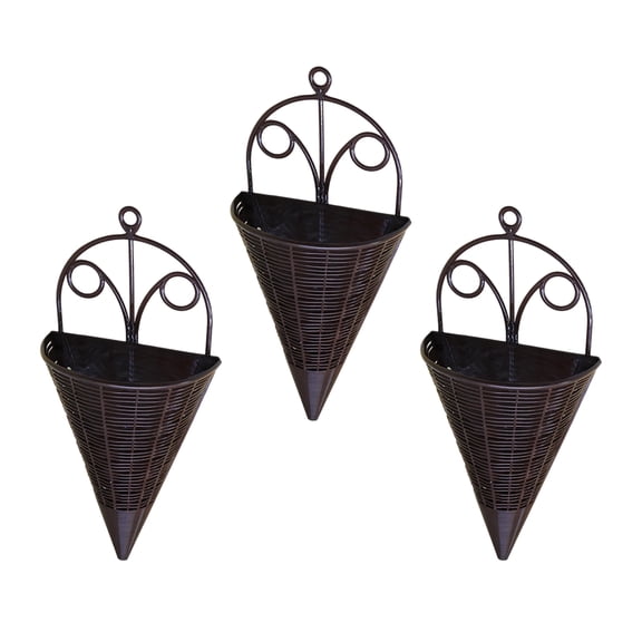 3Pcs Flower Pots Wall Planter Rustics Farmhouse Wall Decors Basket Indoor/Outdoor Decorative Planter