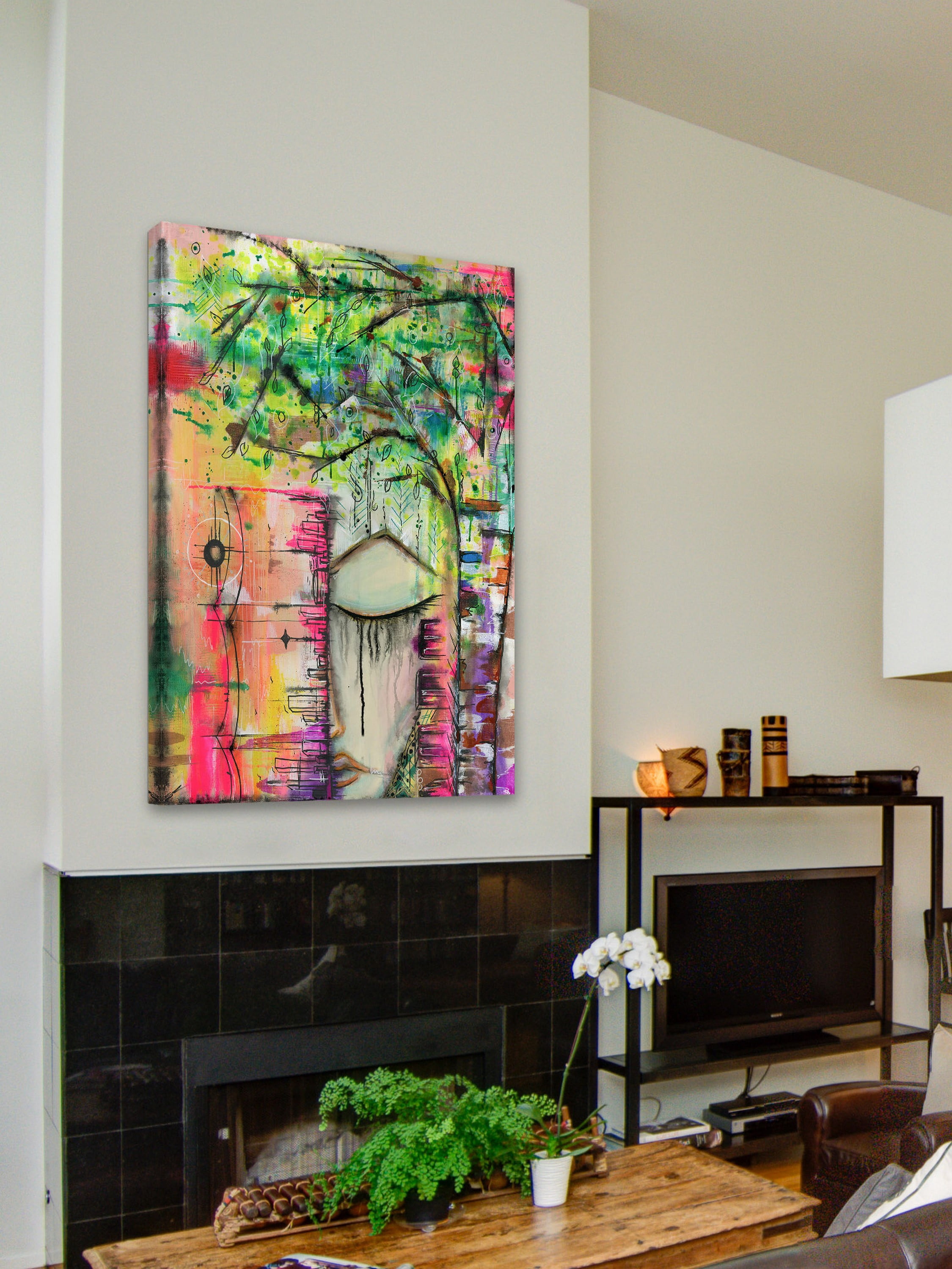 "Seattle Skyline" Painting Print on Wrapped Canvas