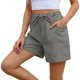 thumbnail image 5 of TaTaai Women's Casual Linen Shorts, Striped Drawstring Elastic Waist Pockets, All Season Daily Casual Wear Gift, 5 of 5