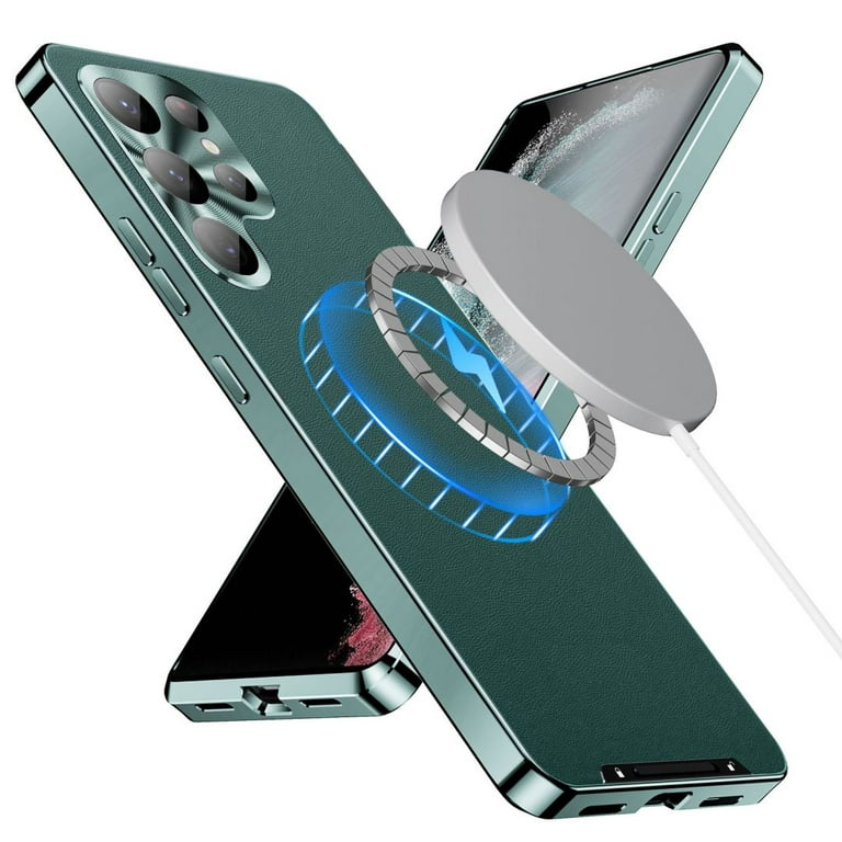 Frusde for Samsung Galaxy S24 Ultra Magnetic Case Metal Frame Slim  Shockproof Cover for Men Women