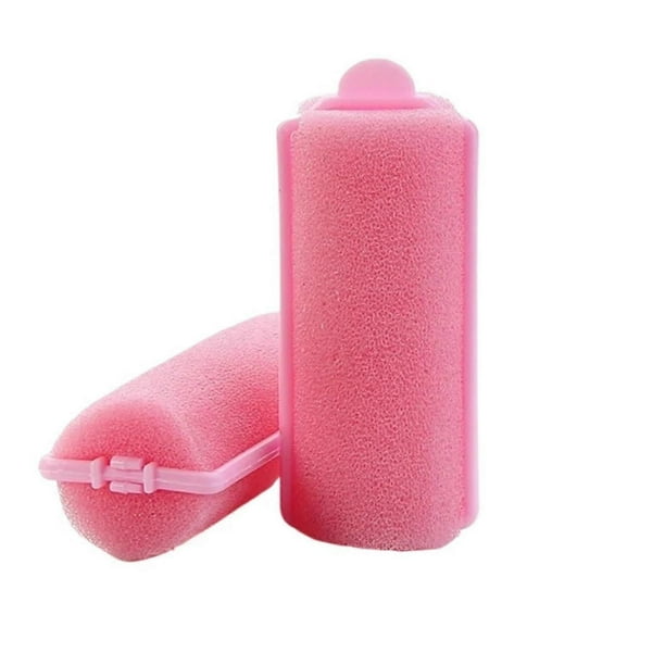 Rulos para el cabello sin calor, 12 unidades, de espuma suave con pinzas para un volumen duradero, color rojo, 4 cm.