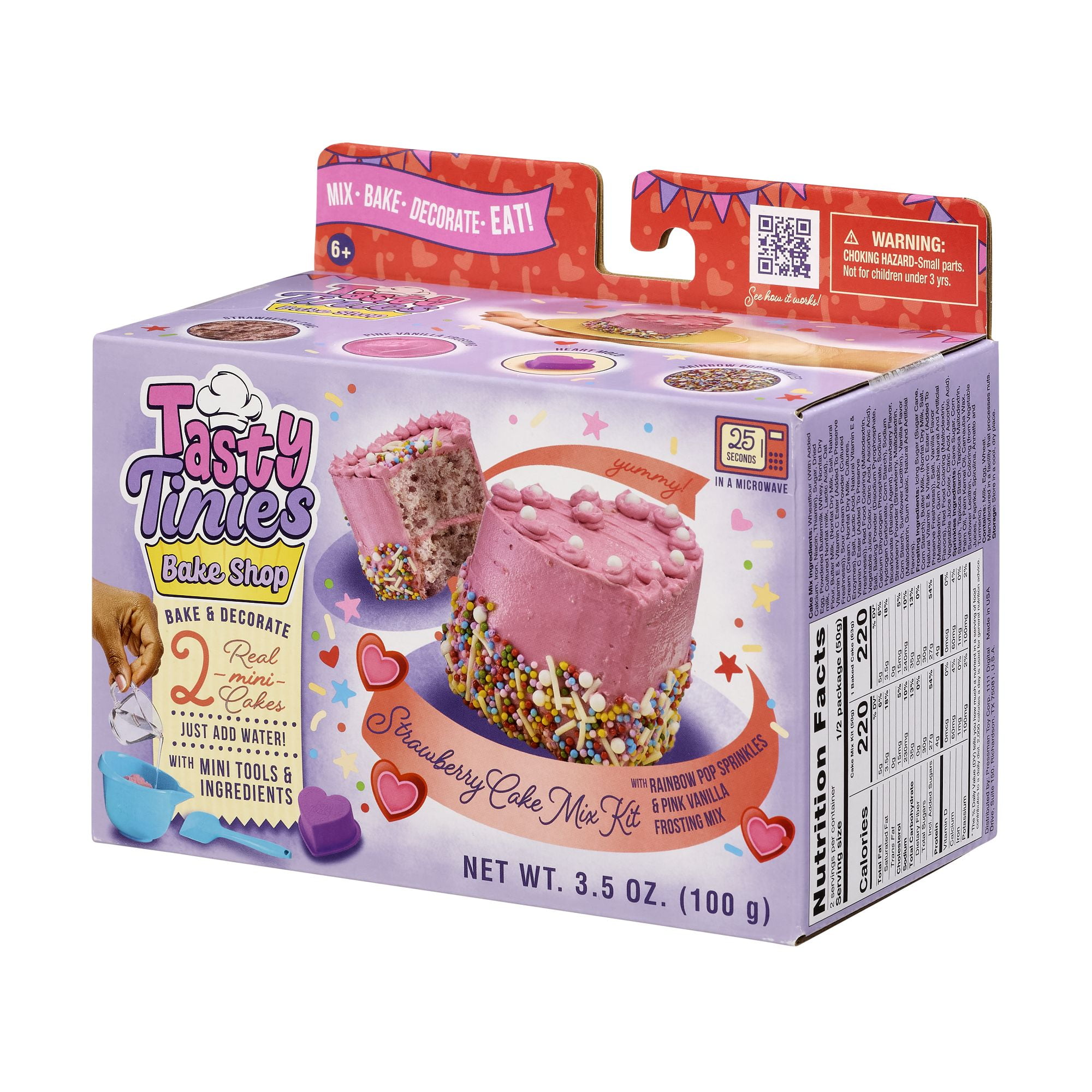 Tasty Tinies Bake Shop Strawberry Flavoured Cake Mix Kit
