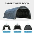 thumbnail image 5 of Erommy 12 x 24 FT Heavy Duty Carport, Outdoor Anti-Snow All Covered Portable Garage with Reinforced All-Steel Frame for Car, Truck, Boat, 5 of 9