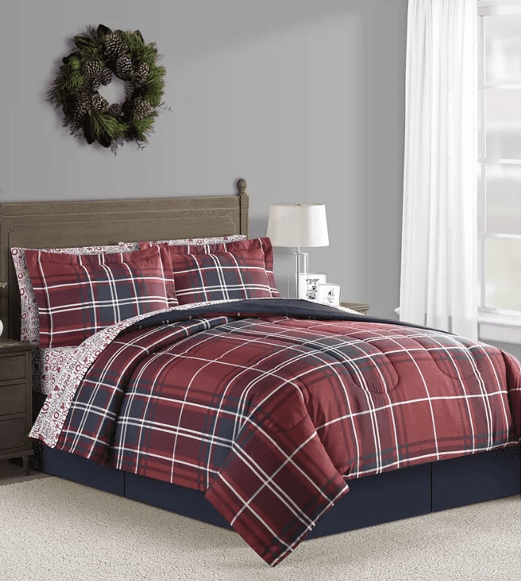 Plaid Holiday Christmas Trees & Christmas Decorations Full Comforter