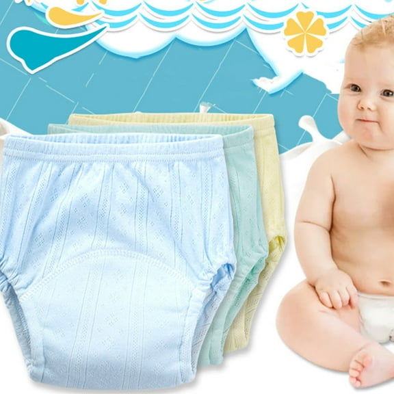 BRIGHTFUFU 3-Pack Toddler Boys Training Underwear Cotton Soft White Potty Learning