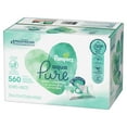 Pampers Aqua Pure Natural Sensitive Baby Wipes, 10X Pop-Top, 560 Ct