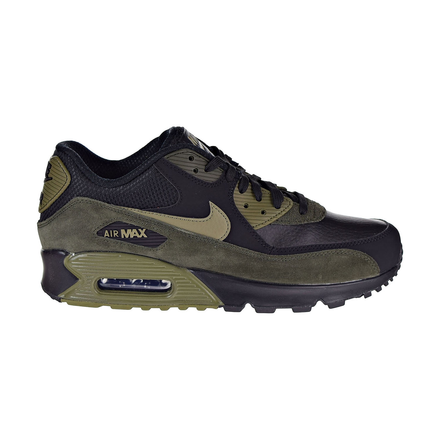 Importancia hipoteca Invalidez Nike Air Max 90 Leather Men's Shoes Black/Medium Olive-Sequoia 302519-014 -  Walmart.com