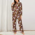 thumbnail image 6 of Rateoe Flower Bunny Pattern Womens Pajamas Set Long Sleeve Sleepwear Button Down Nightwear Soft Cotton Pj Lounge Sets, 6 of 9
