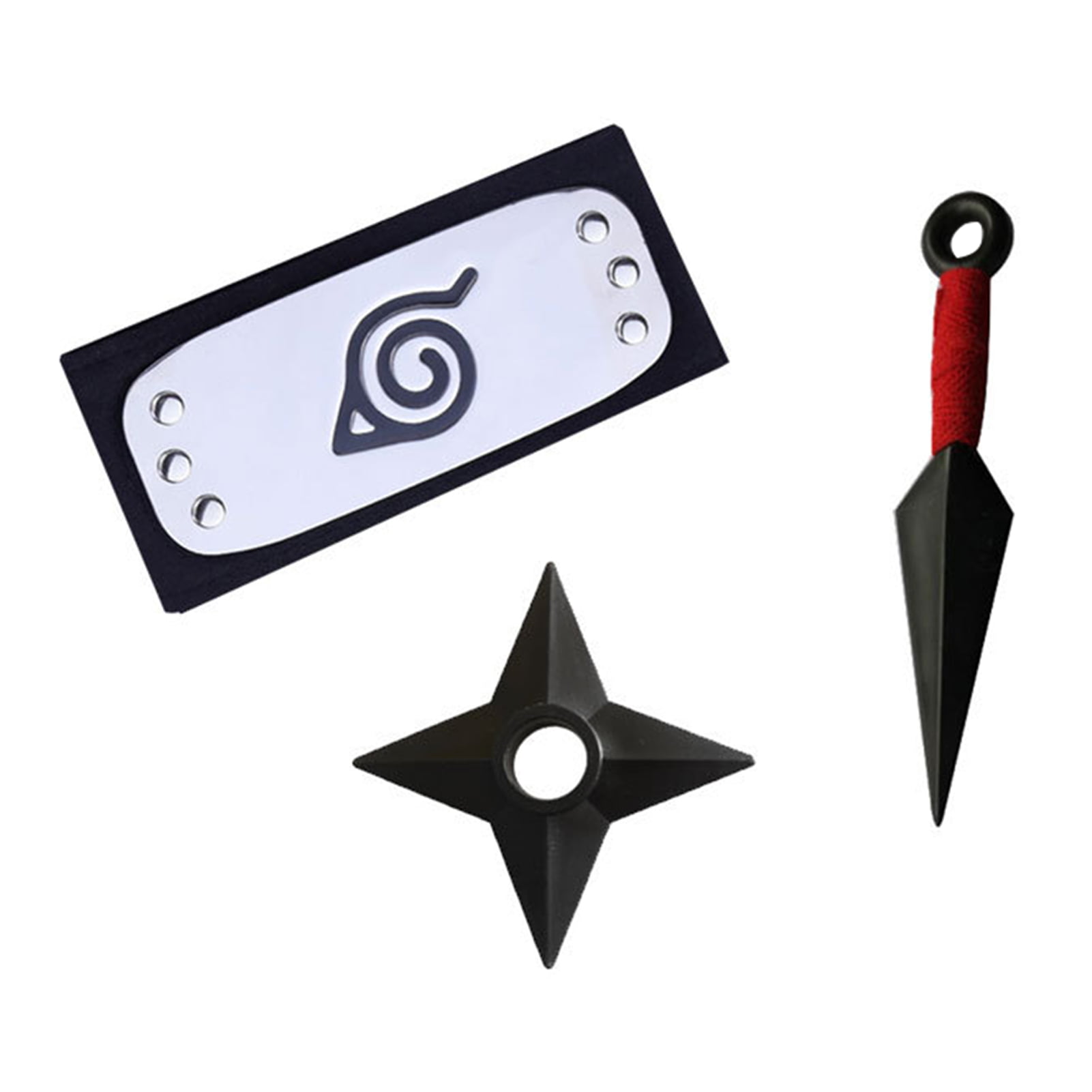 Naruto Headband Necklace Plastic Toy Kunai Ring Gloves Cosplay Accessories 