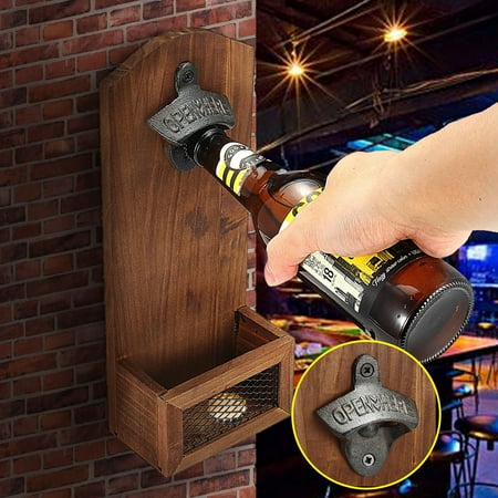 Wood Plaque Bottle Opener Wall Mounted Drink Cap Catcher Bar Decor Canada - Wall Mounted Bottle Openers Canada Wood Plaque Bottle Opener Wall Mounted Drink Cap Catcher Bar Decor Canada - Wall Mounted Bottle Openers Canada