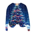 thumbnail image 4 of asdoklhq Christmas Sweatshirt for Women Christmas Round Neck Printed Loose Sweater Long-sleeved Top Multicolor 3X, 4 of 5