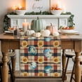 thumbnail image 2 of Fall Table Runner Thanksgiving Blue Pumpkin Table Runners Watercolor Sunflower Buffalo Plaid Cotton Linen Dresser Scarf Kitchen Dining Table Decor for Fall Holiday Party Decor 13x36 Inch, 2 of 9