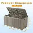thumbnail image 4 of 180 Gallon , Resin Outdoor Storage Box for Outdoor Pillows, Garden Tools and Pool Supplies, Waterproof, Lockable, Brown, 4 of 8